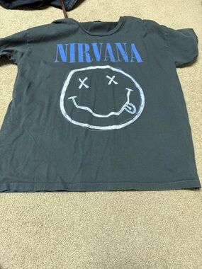 Daydreamer Black Nirvana Graphic Tee with Blue Logo